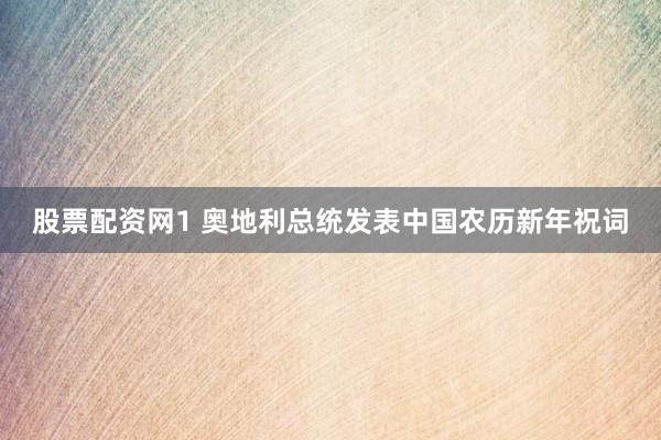 股票配资网1 奥地利总统发表中国农历新年祝词